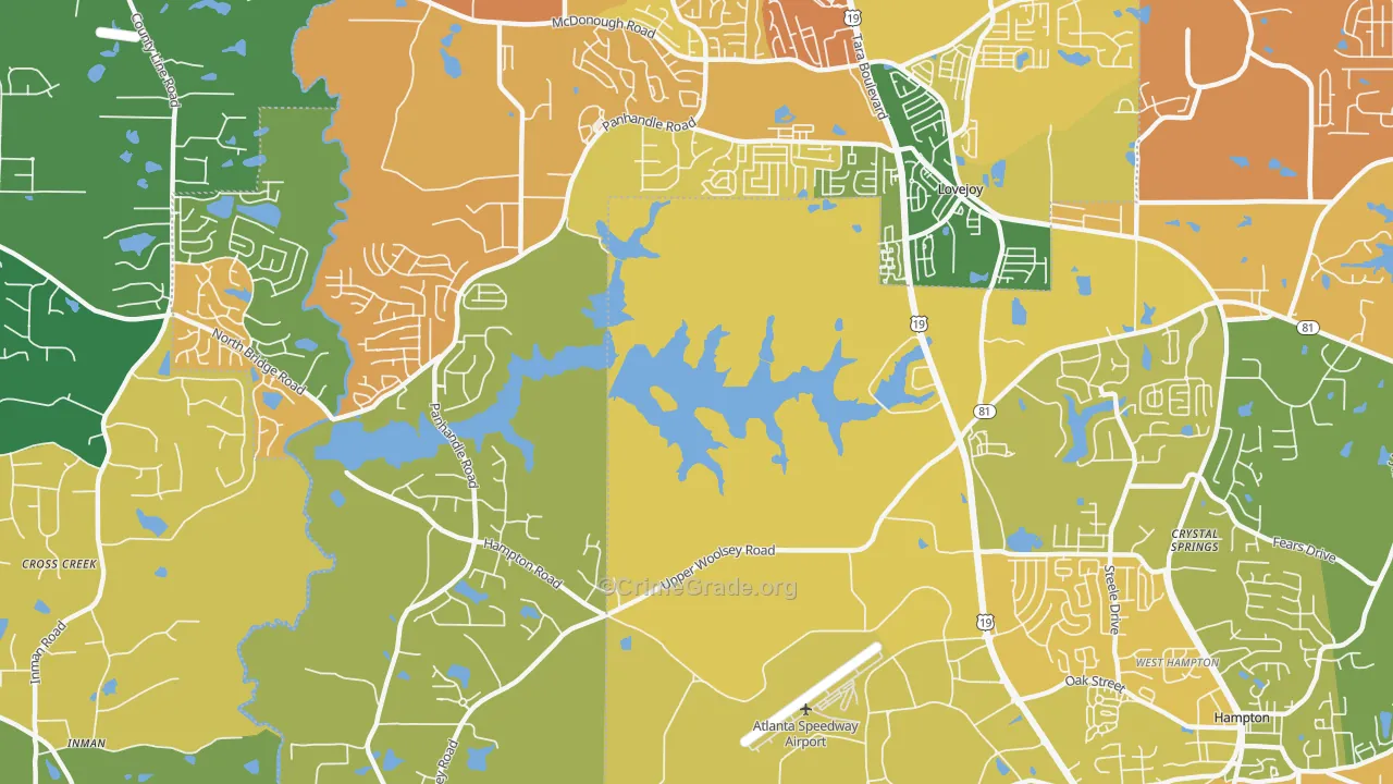 Lake Talmadge, GA Map of Theft Rates