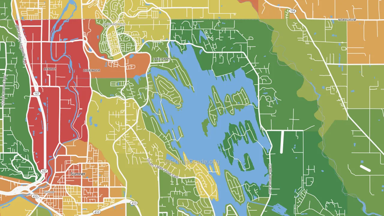 Lake Tapps, WA Map of Theft Rates