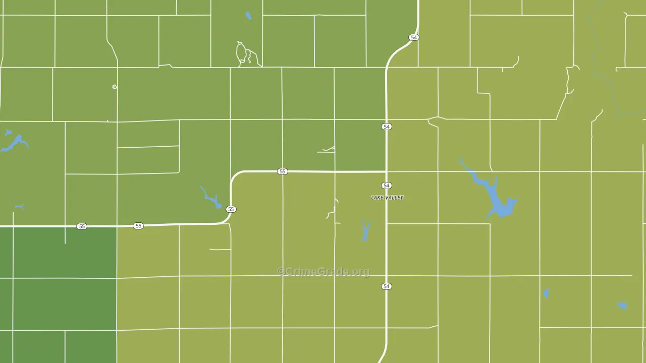 Lake Valley, OK Map of Theft Rates