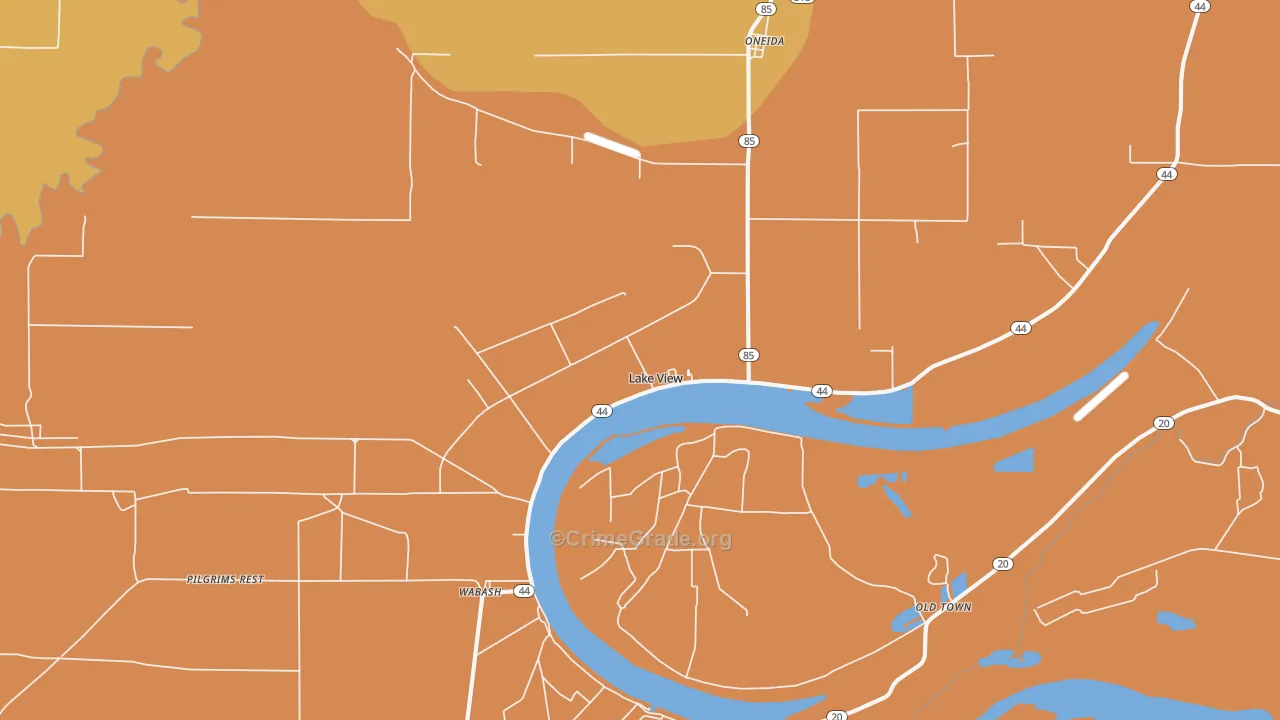 Lake View, AR Map of Theft Rates