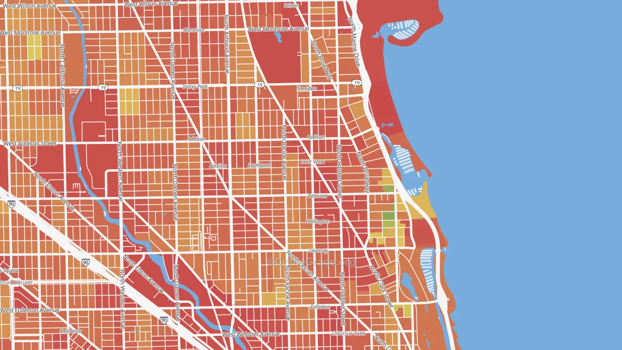 Lake View, Chicago, IL Map of Theft Rates
