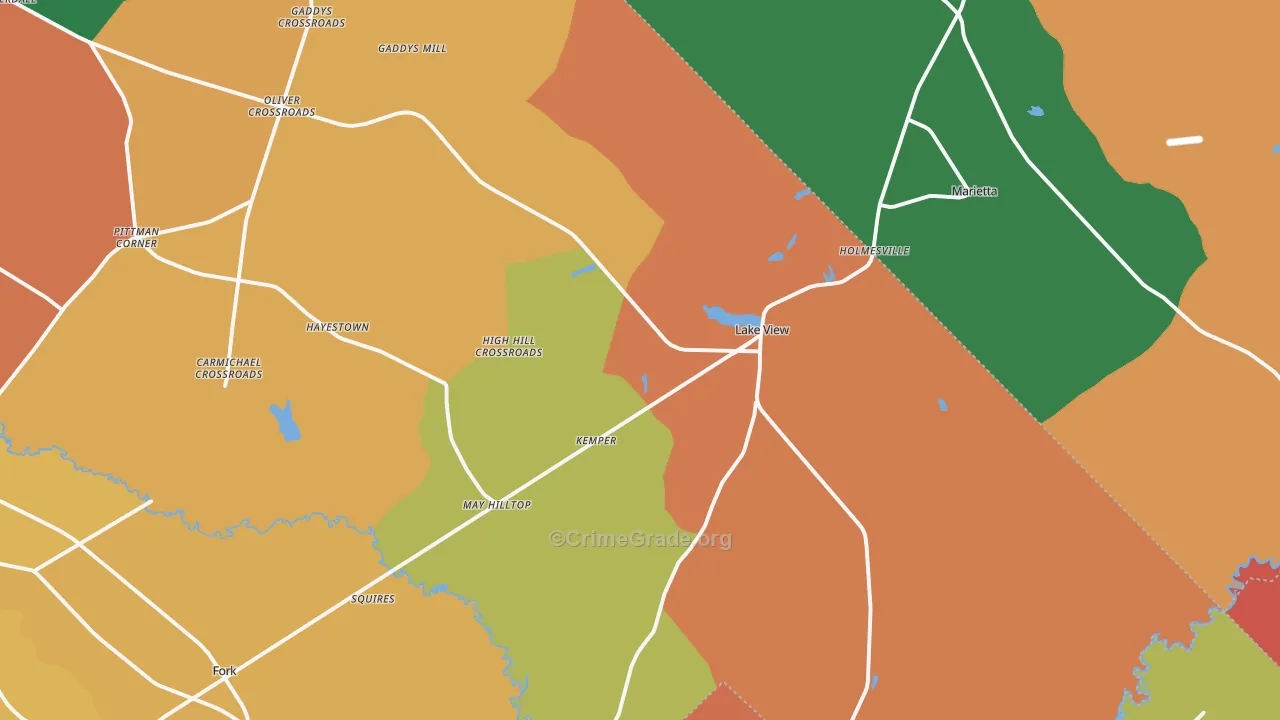 Lake View, SC Map of Theft Rates