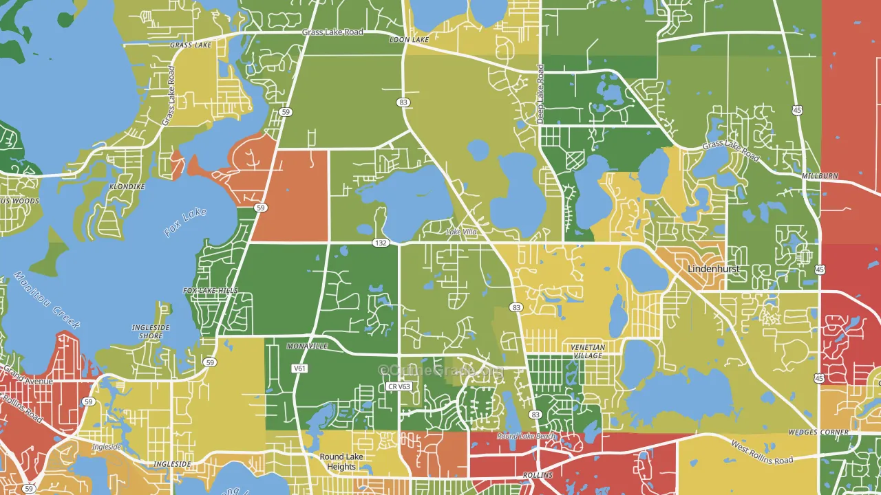 Lake Villa, IL Map of Theft Rates