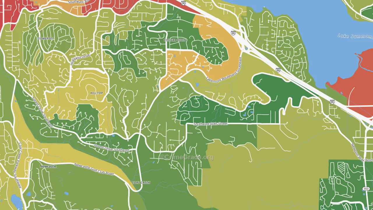 Lakemont, Bellevue, WA Map of Theft Rates