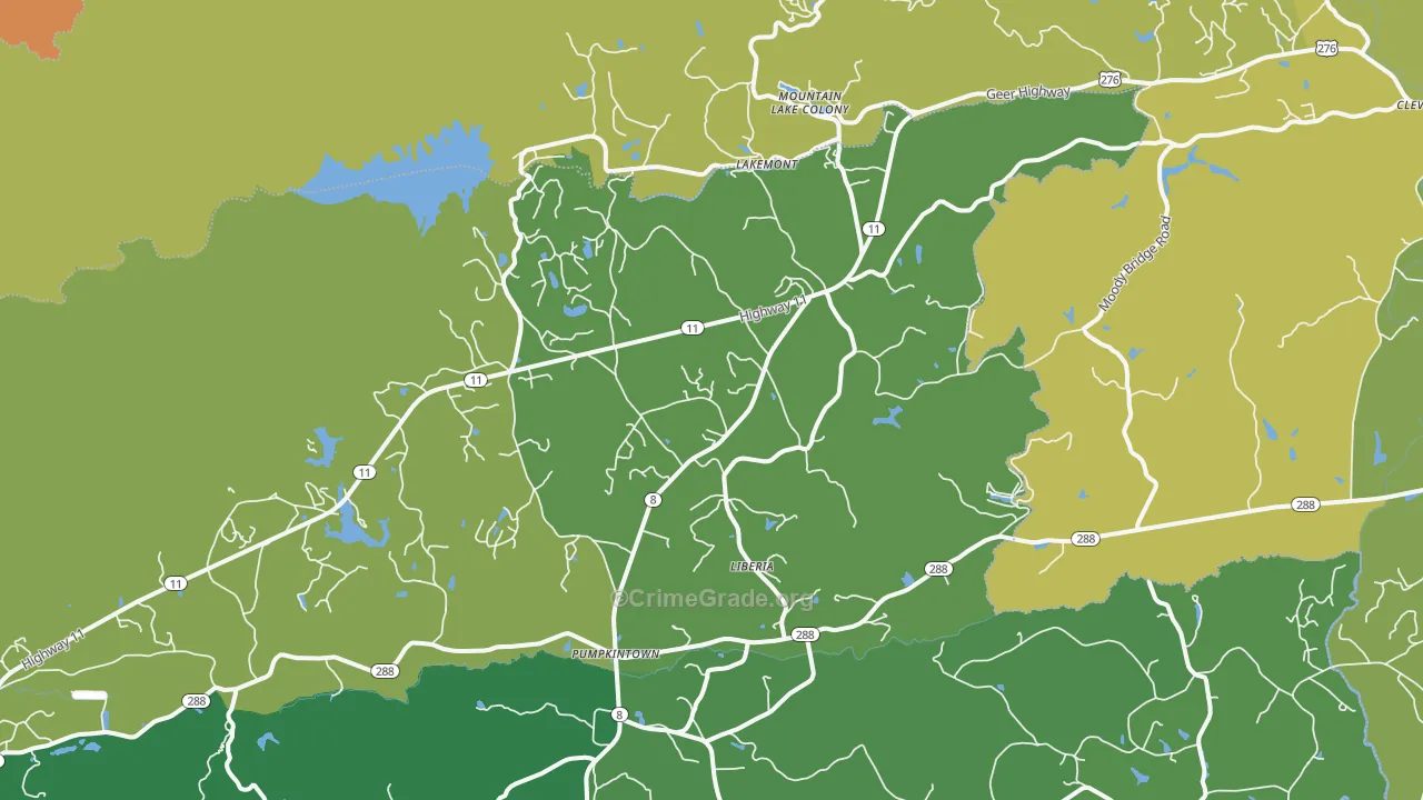 Lakemont, SC Map of Theft Rates