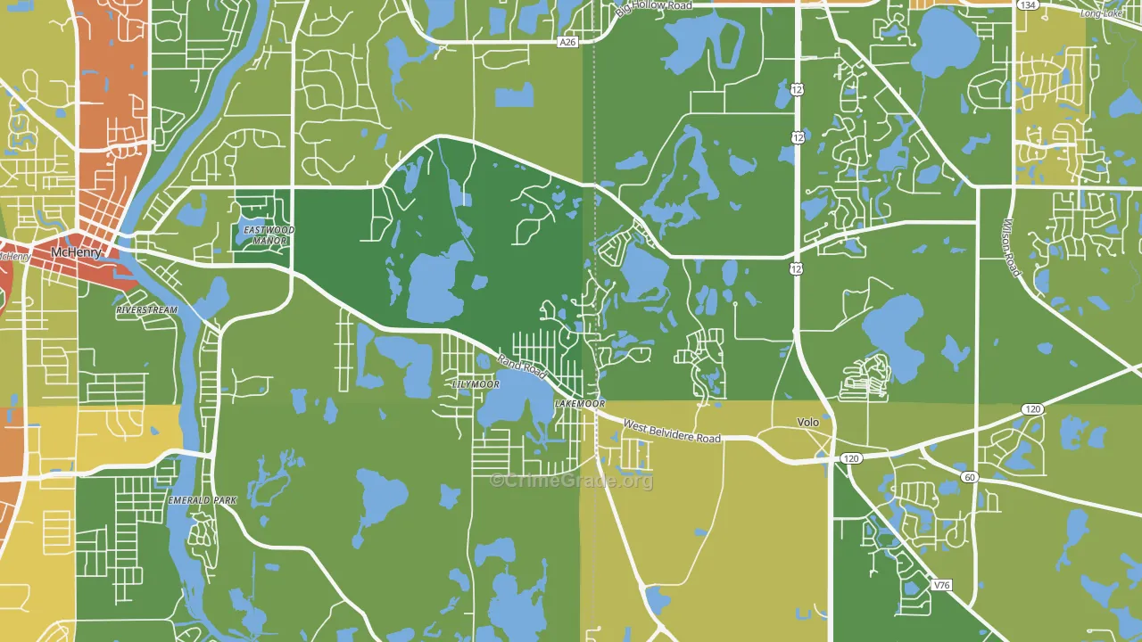 Lakemoor, IL Map of Theft Rates