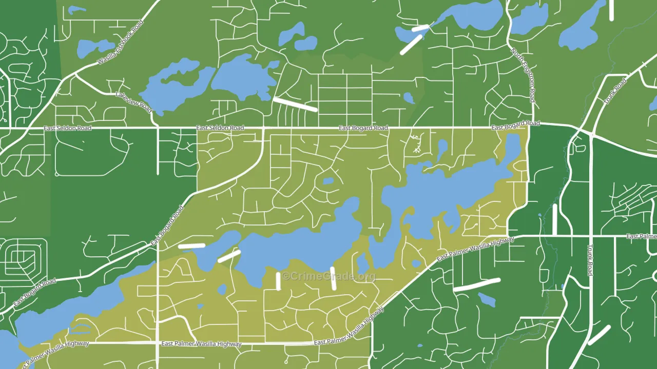 Lakes, AK Map of Theft Rates