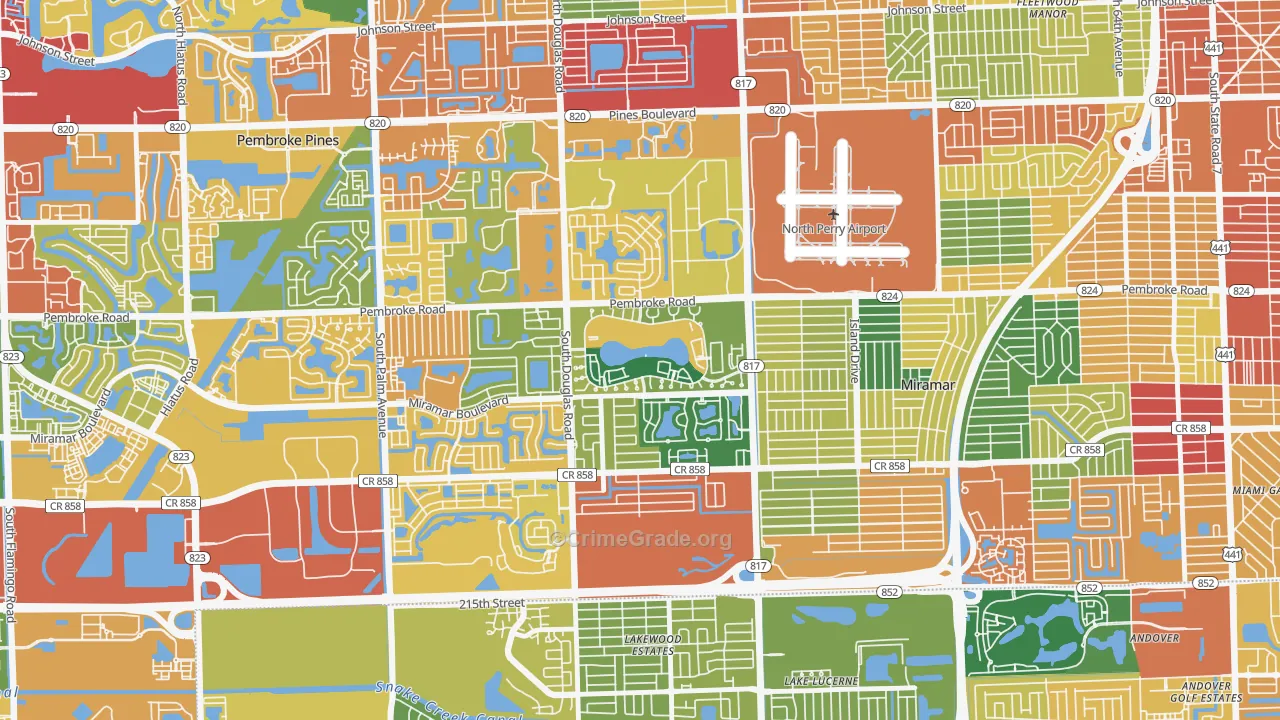 Lakeshore at University Park, Miramar, FL Map of Theft Rates