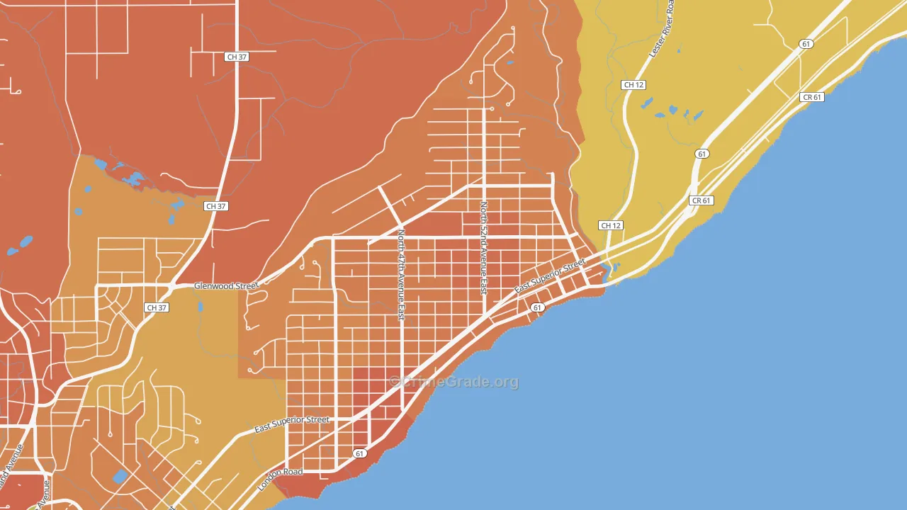 Lakeside-Lester Park, Duluth, MN Map of Theft Rates