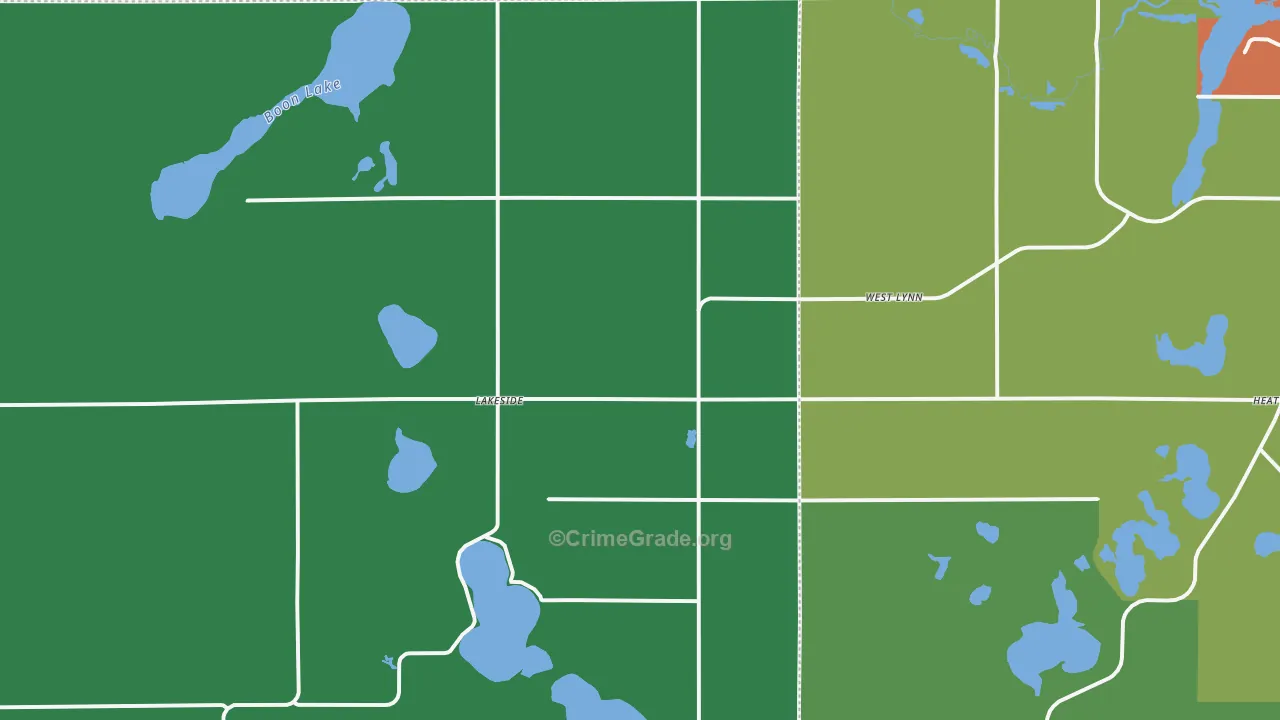 Lakeside, MN Map of Theft Rates
