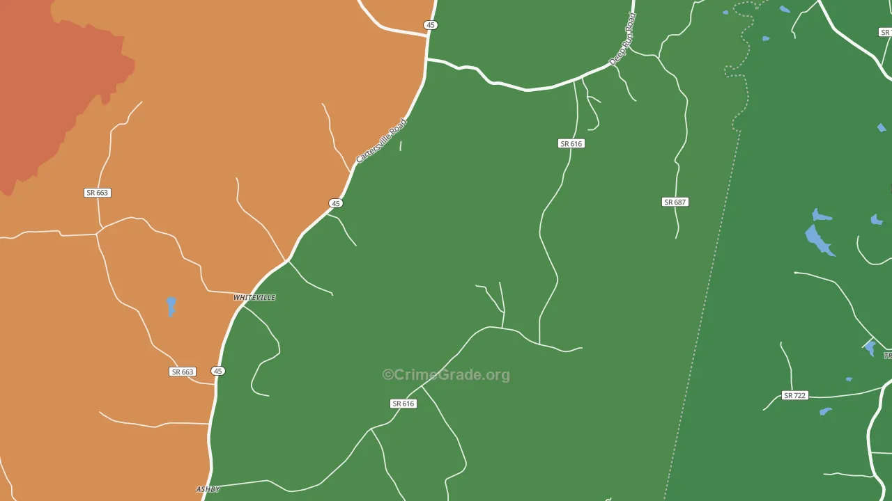Lakeside Village, VA Map of Theft Rates