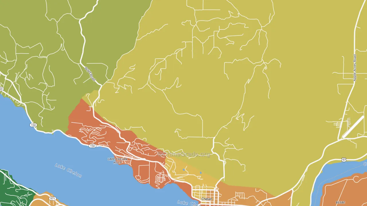Lakeside, WA Map of Theft Rates