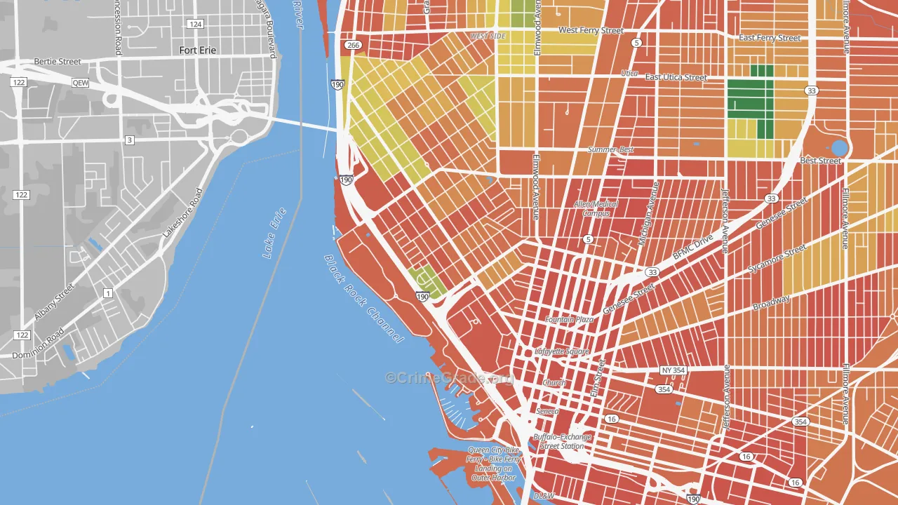 Lakeview, Buffalo, NY Map of Theft Rates
