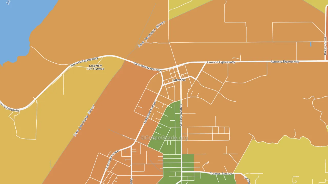 Lakeview, CA Map of Theft Rates