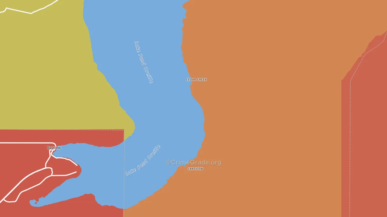 Lakeview, ID Map of Theft Rates