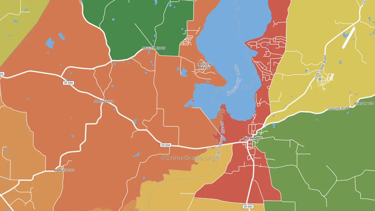 Lakeview Manor, TN Map of Theft Rates