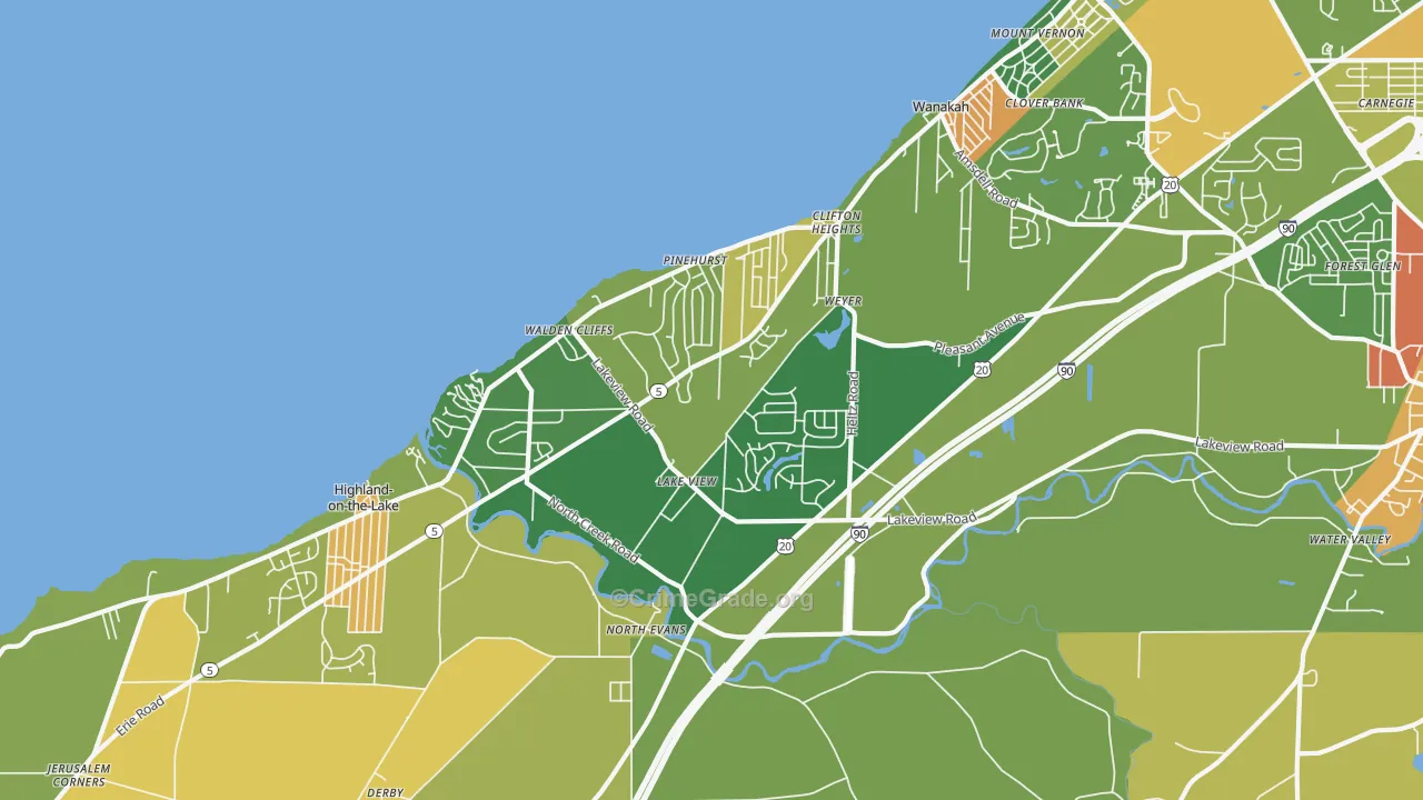 Lakeview, NY Map of Theft Rates