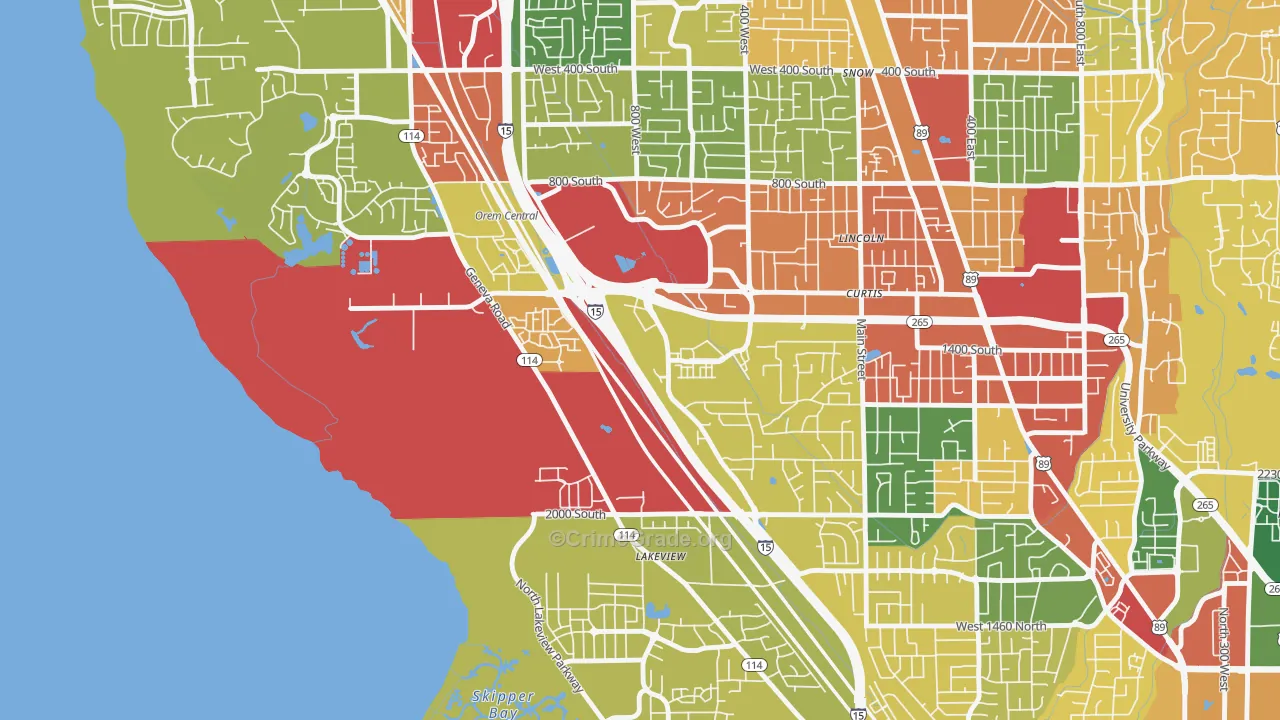 Lakeview, Orem, UT Map of Theft Rates
