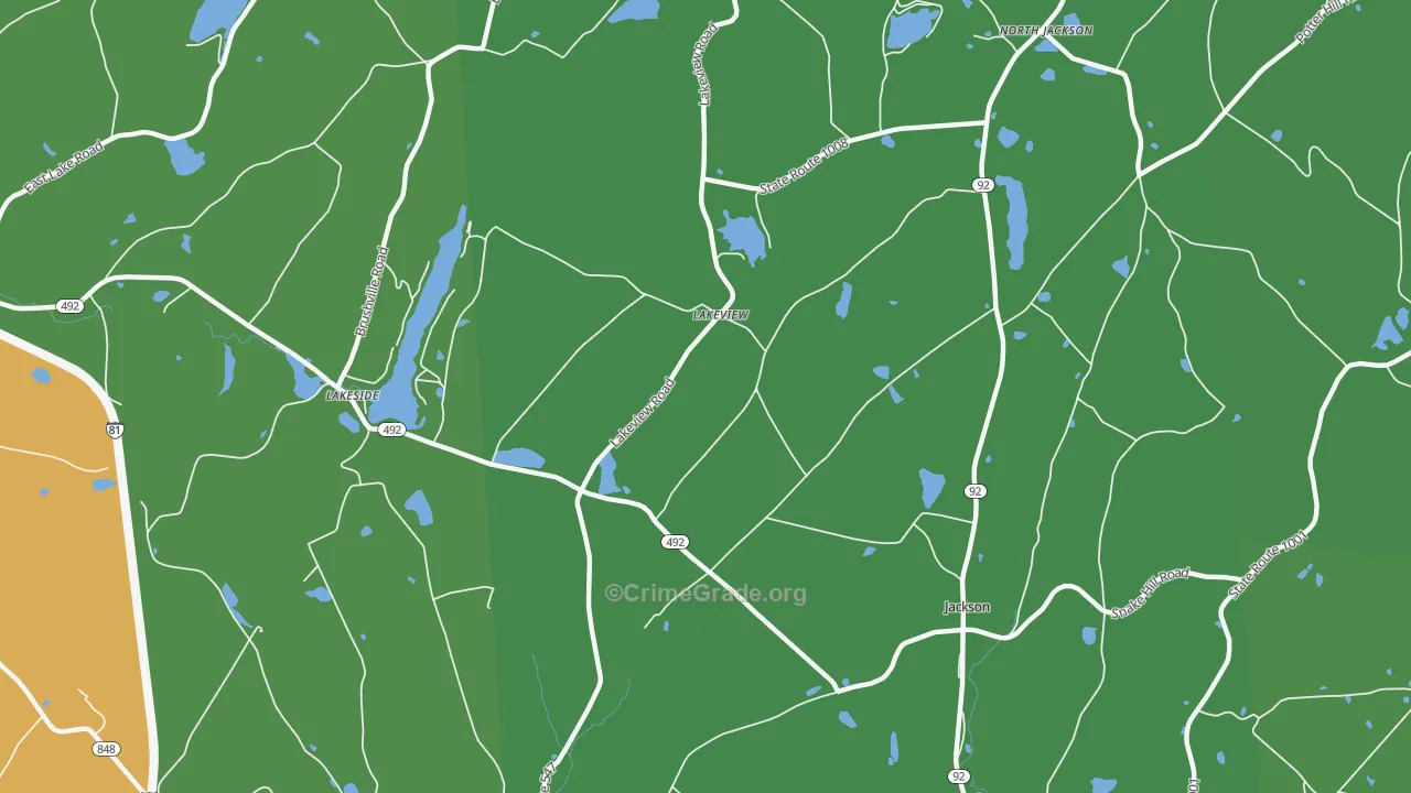 Lakeview, PA Map of Theft Rates