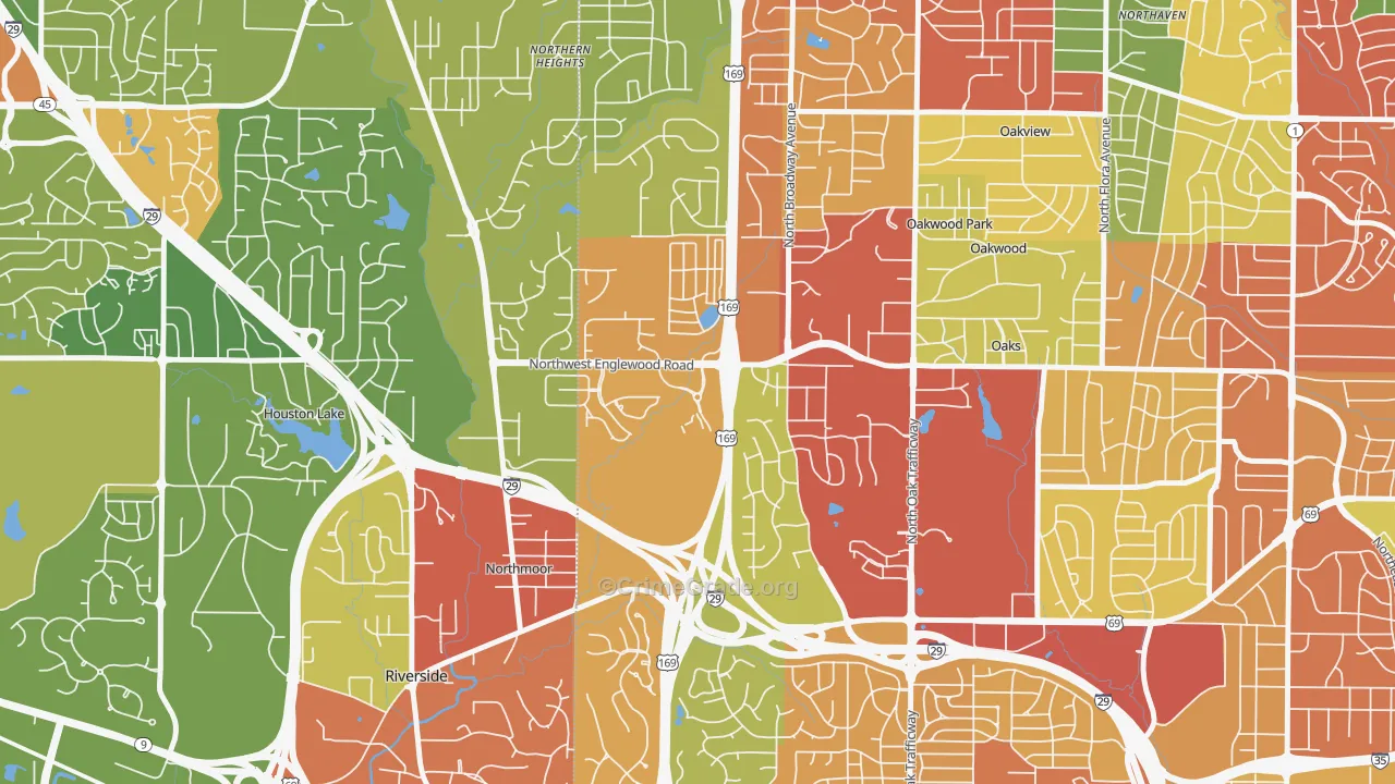 Lakeview Terrace, Kansas City, MO Map of Theft Rates