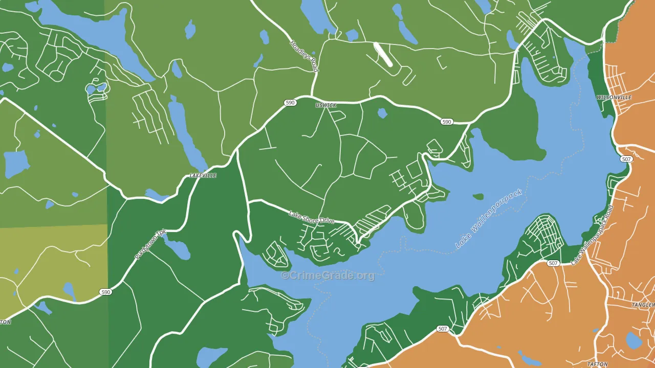 Lakeville, PA Map of Theft Rates