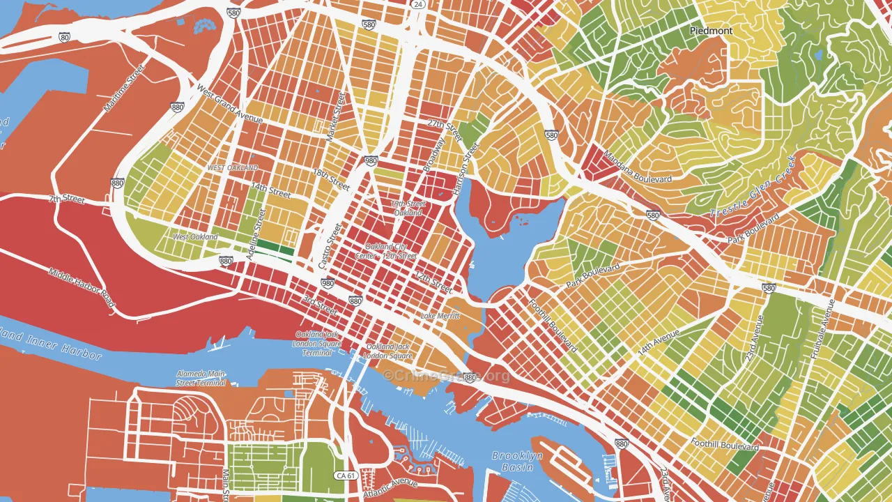 Lakewide, Oakland, CA Map of Theft Rates