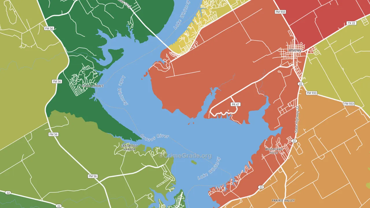 Lakewood Harbor, TX Map of Theft Rates