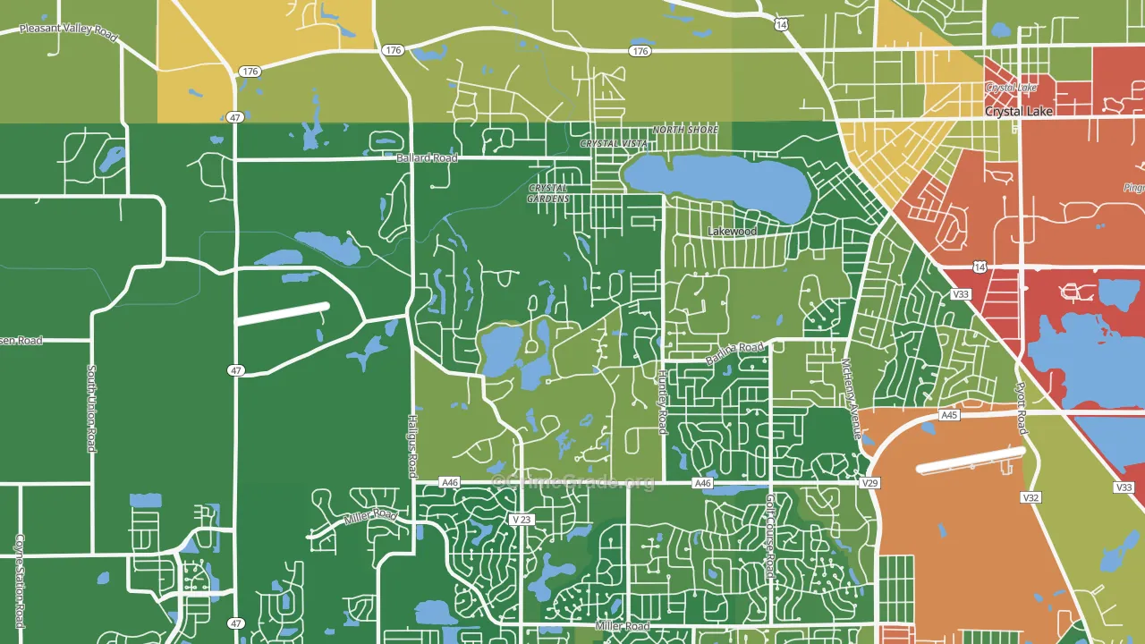 Lakewood, IL Map of Theft Rates