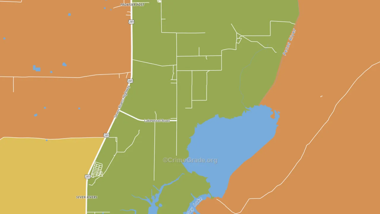 Lakewood, NM Map of Theft Rates
