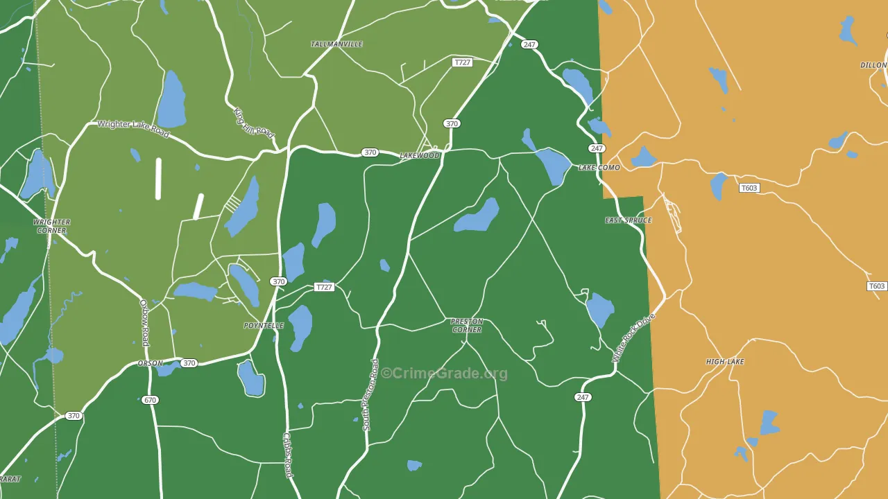 Lakewood, PA Map of Theft Rates