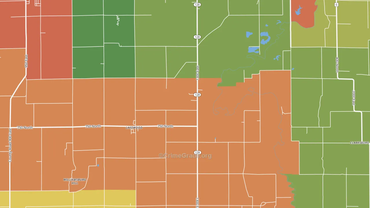 Lakewood Township, IL Map of Theft Rates
