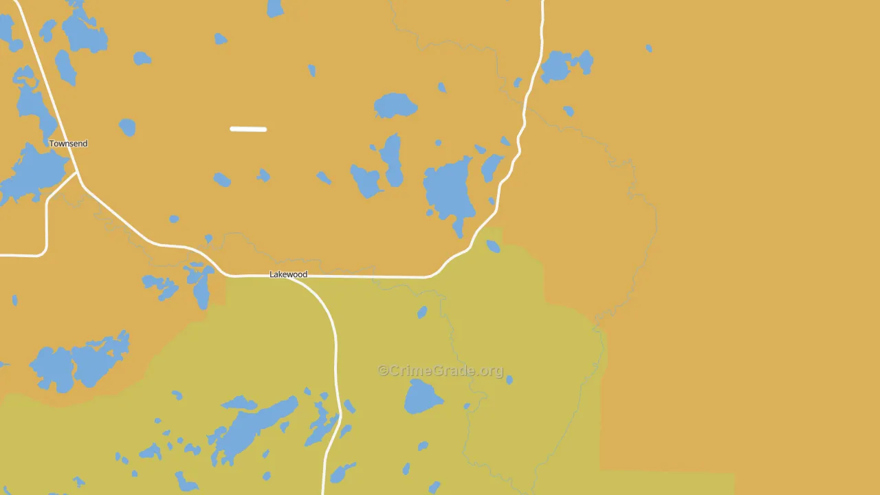 Lakewood, WI Map of Theft Rates