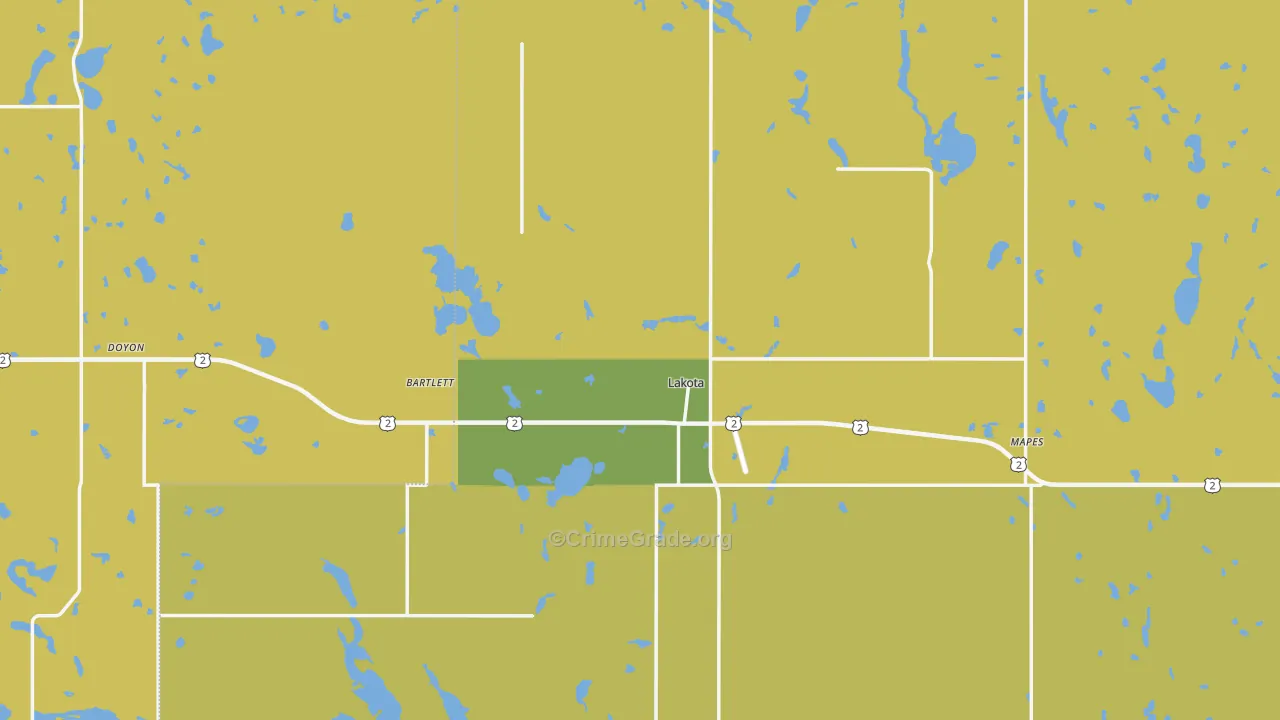 Lakota, ND Map of Theft Rates