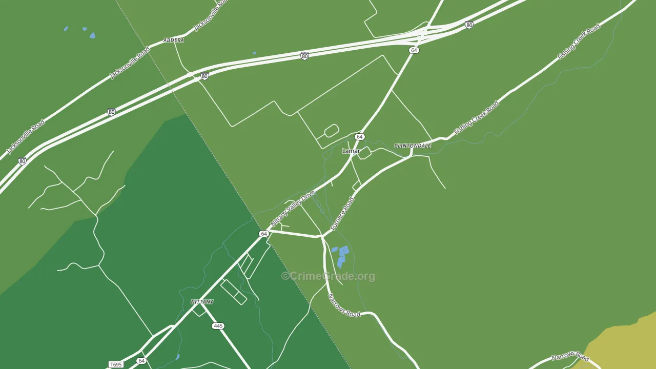 Lamar, PA Map of Theft Rates