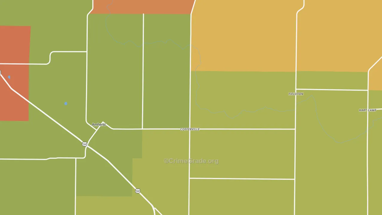 Lamb County, TX Map of Theft Rates