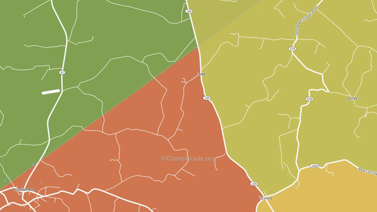 Lamb, KY Map of Theft Rates