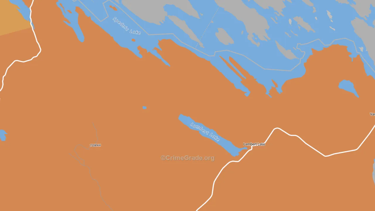 Lambert Lake, ME Map of Theft Rates