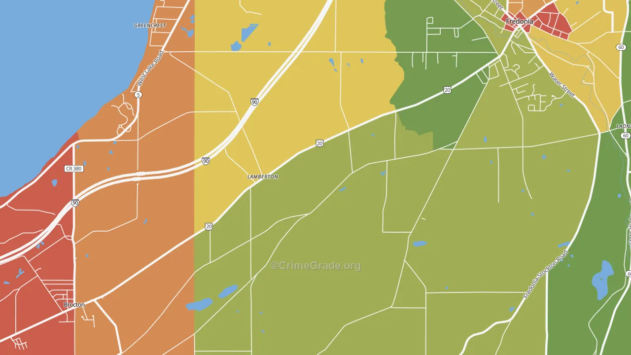 Lamberton, NY Map of Theft Rates