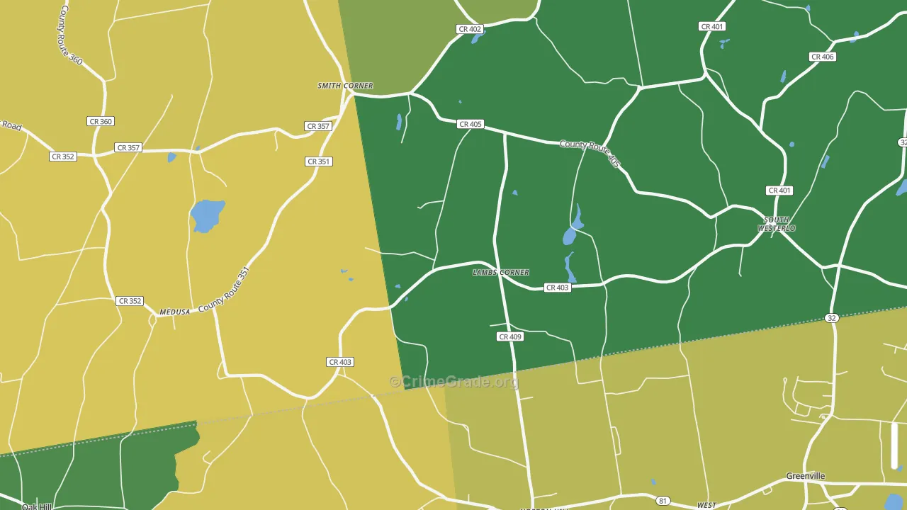 Lambs Corner, NY Map of Theft Rates