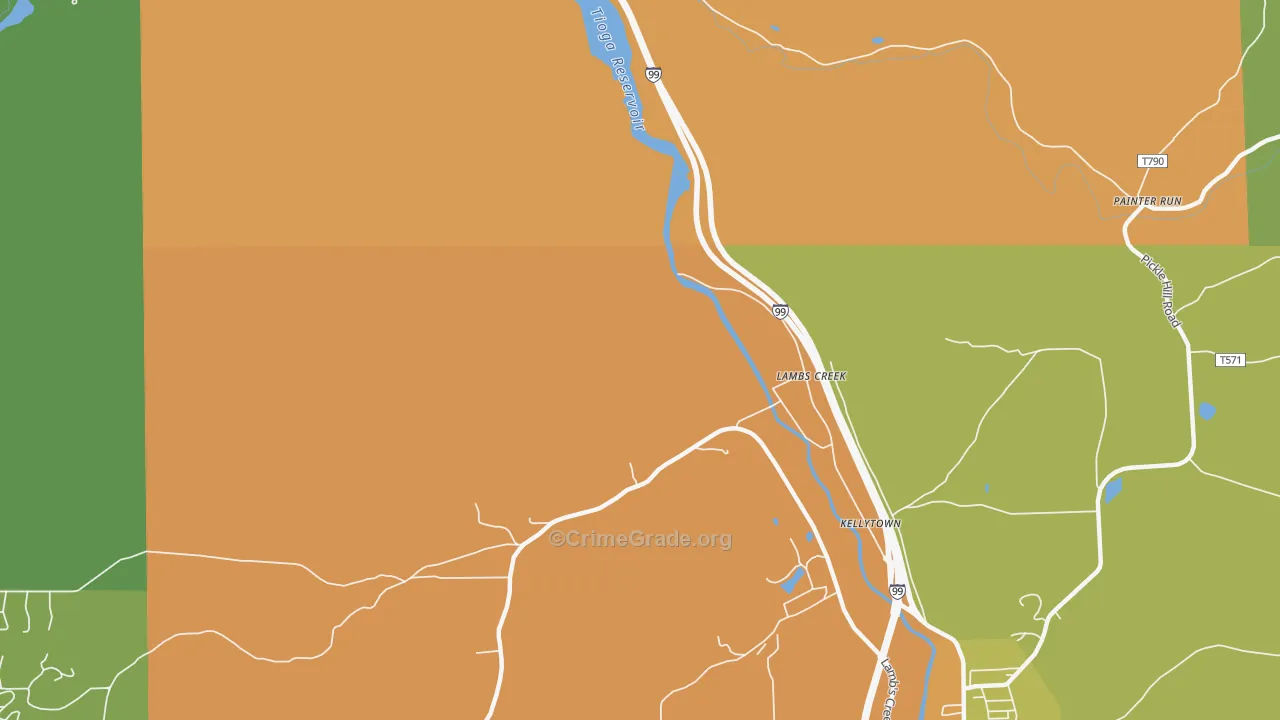Lambs Creek, PA Map of Theft Rates