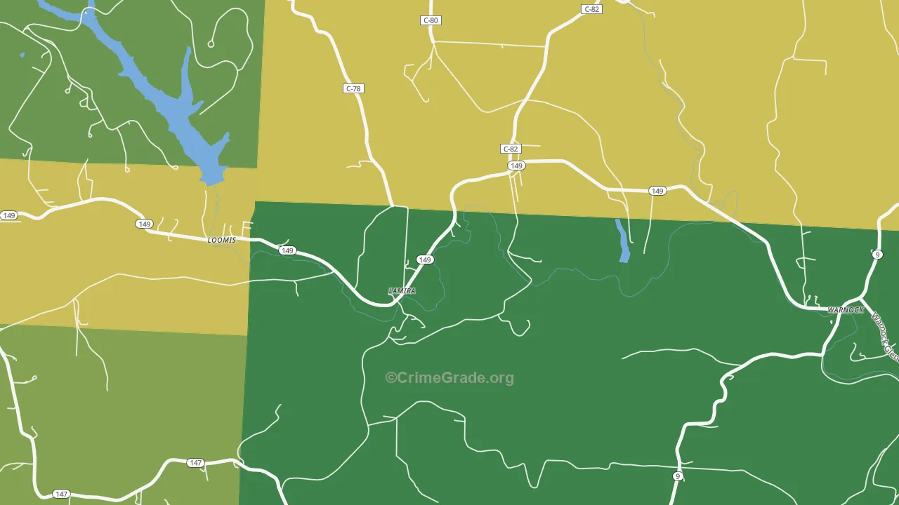 Lamira, OH Map of Theft Rates