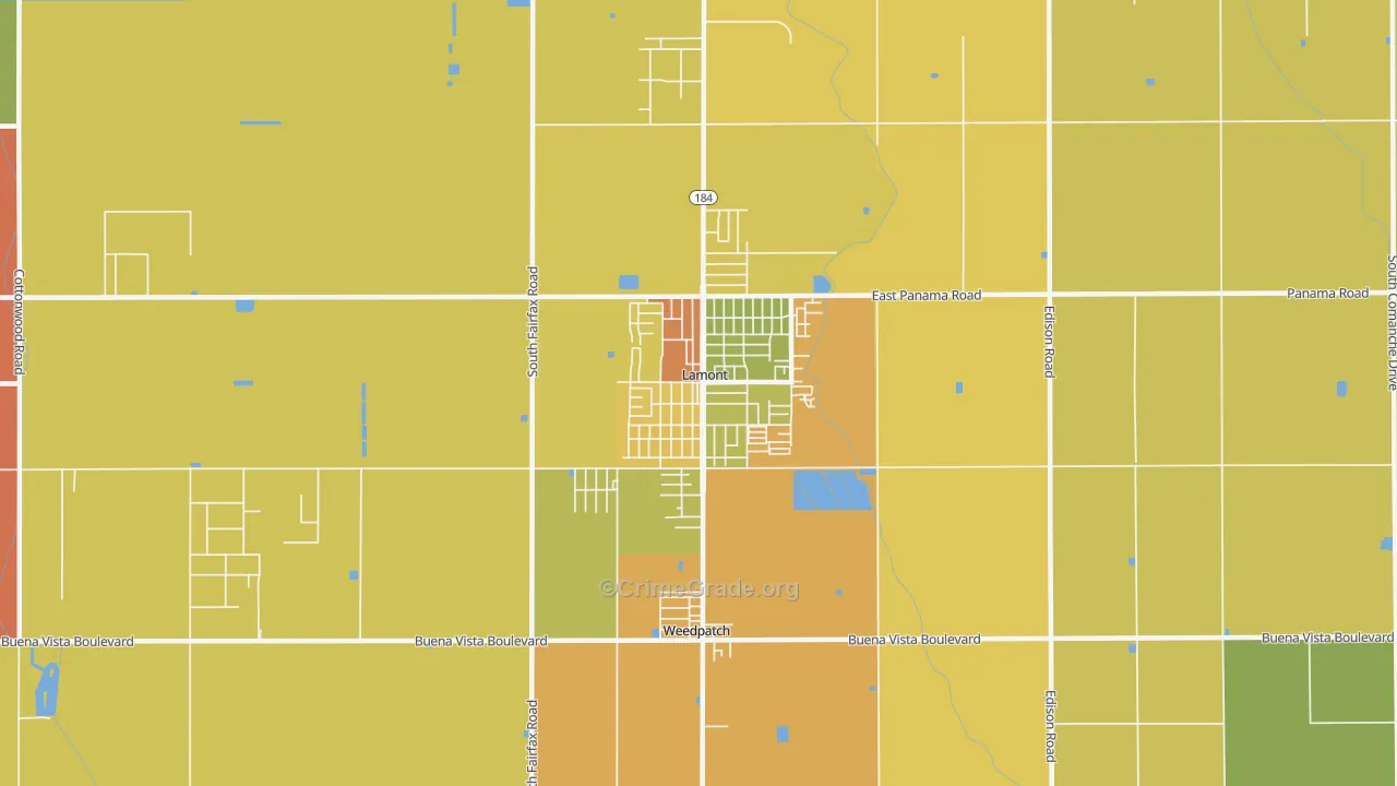 Lamont, CA Map of Theft Rates