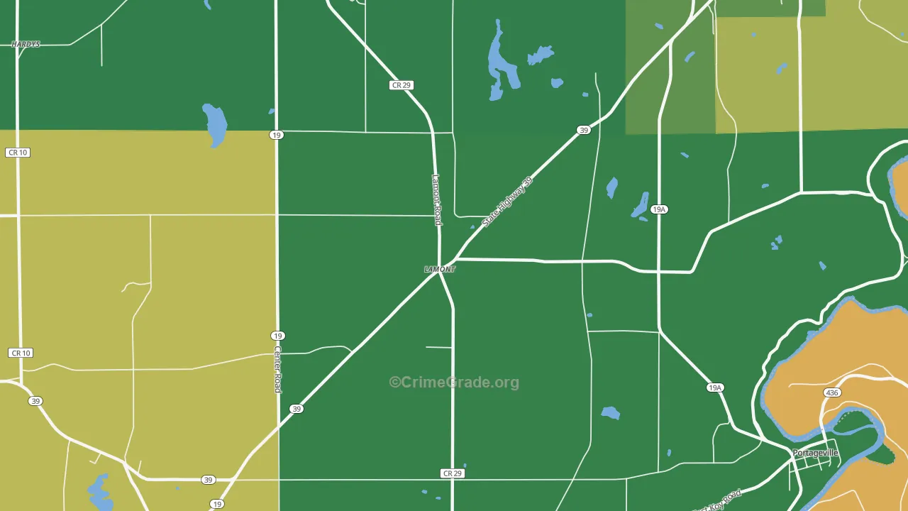 Lamont, NY Map of Theft Rates