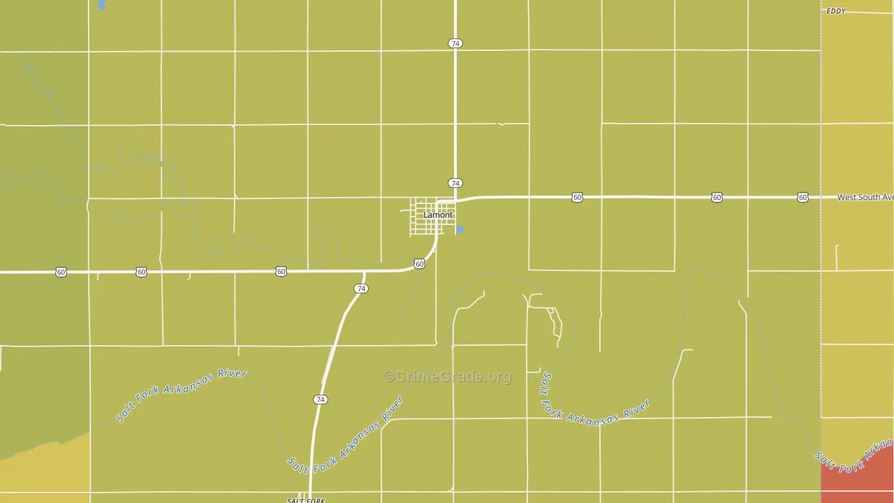 Lamont, OK Map of Theft Rates