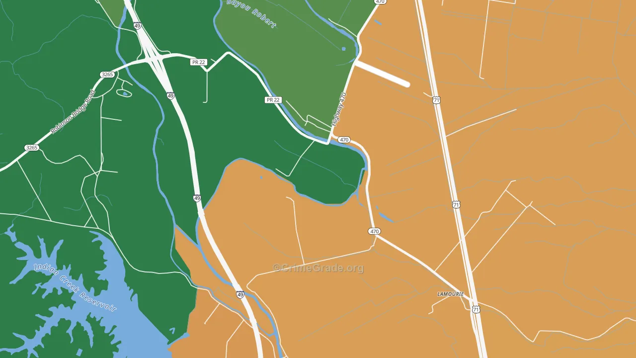 Lamourie, LA Map of Theft Rates