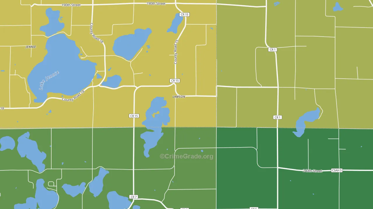 Lamson, MN Map of Theft Rates