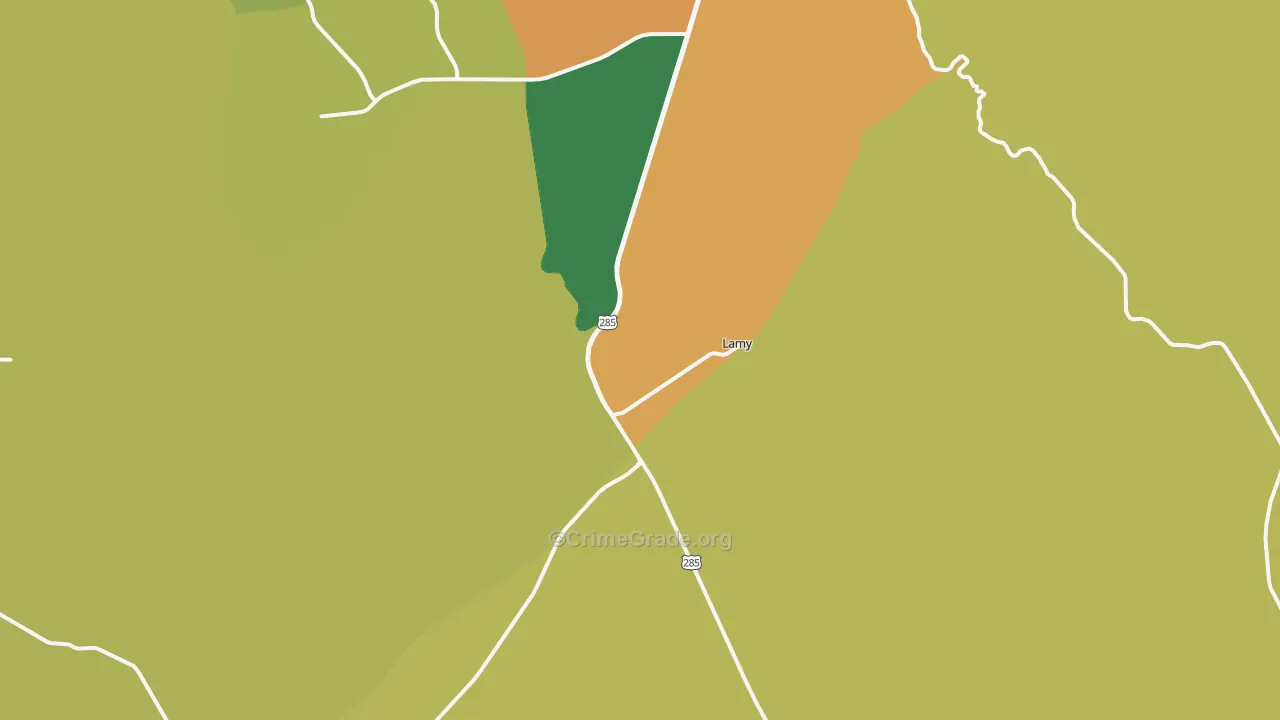 Lamy, NM Map of Theft Rates