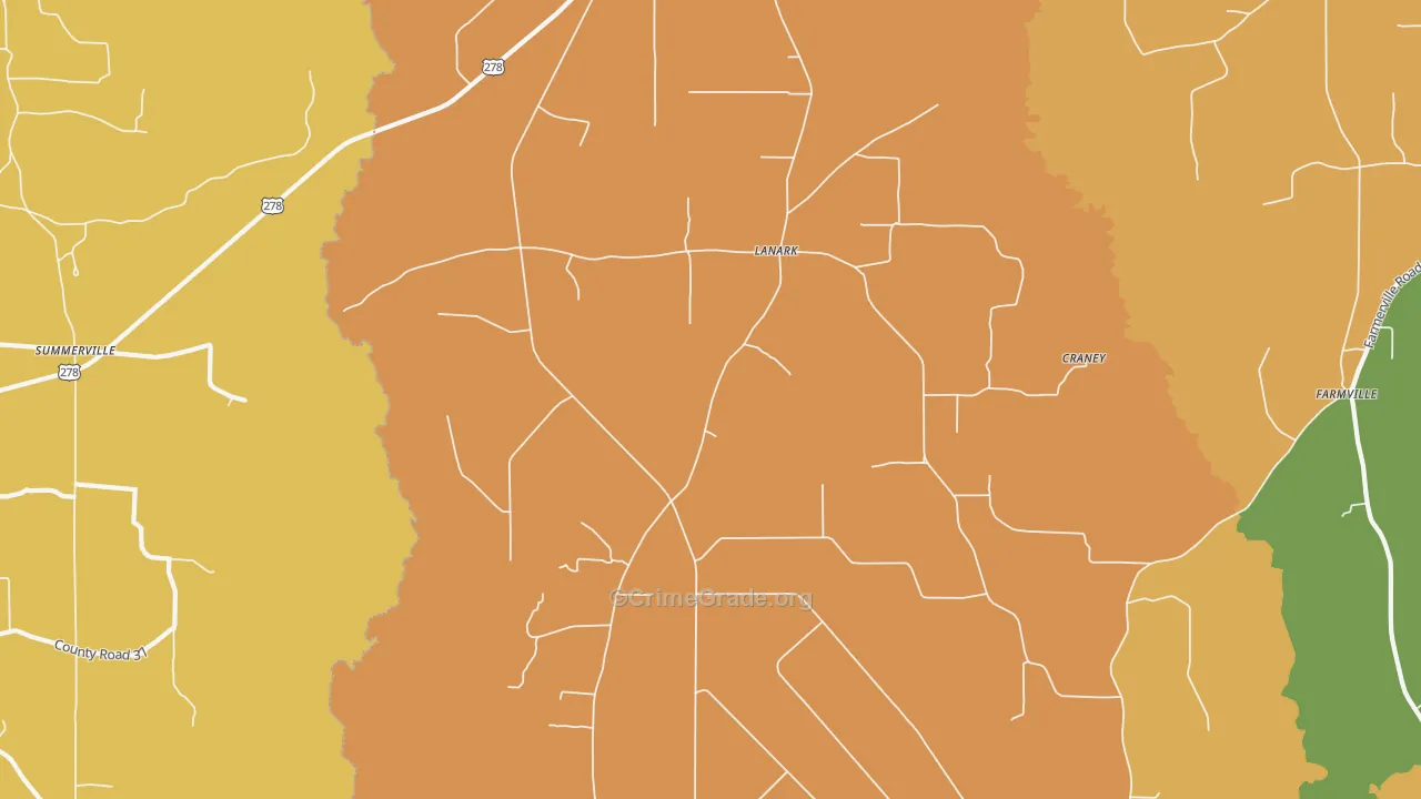 Lanark, AR Map of Theft Rates