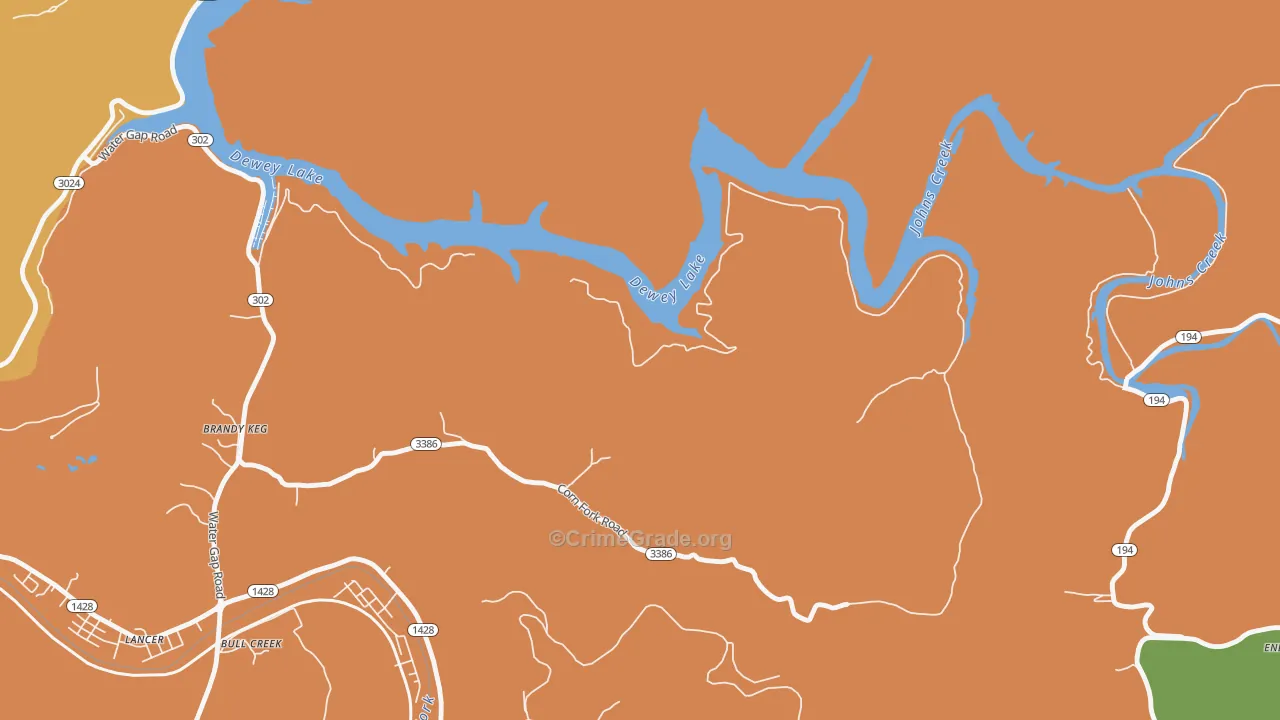 Lancer, KY Map of Theft Rates