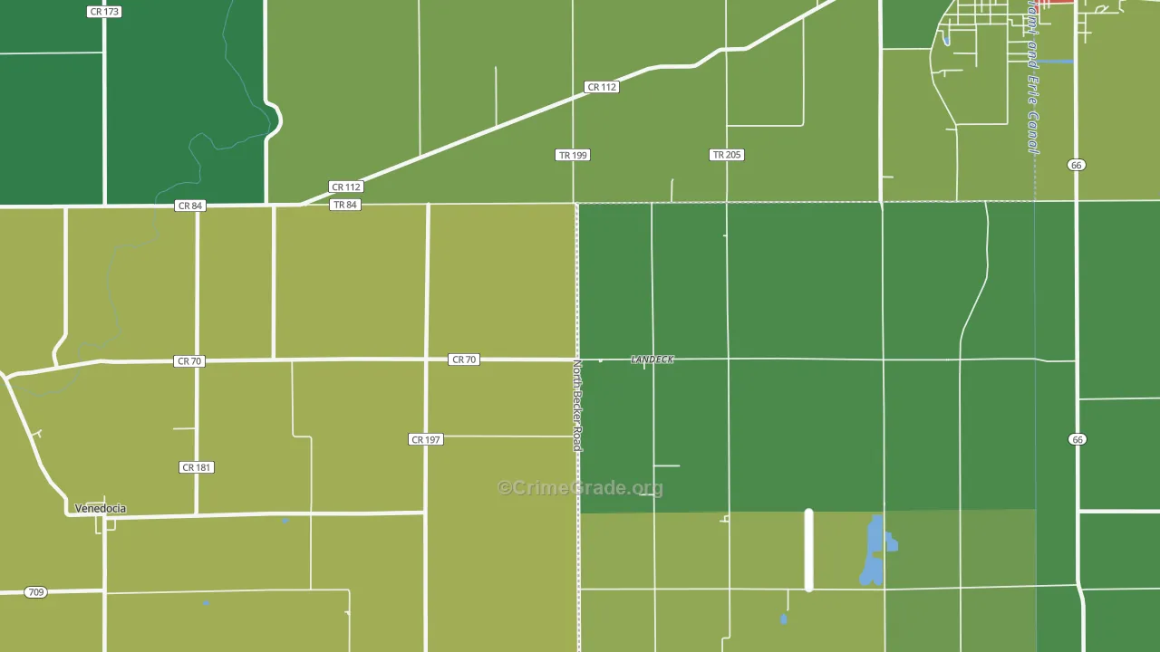 Landeck, OH Map of Theft Rates